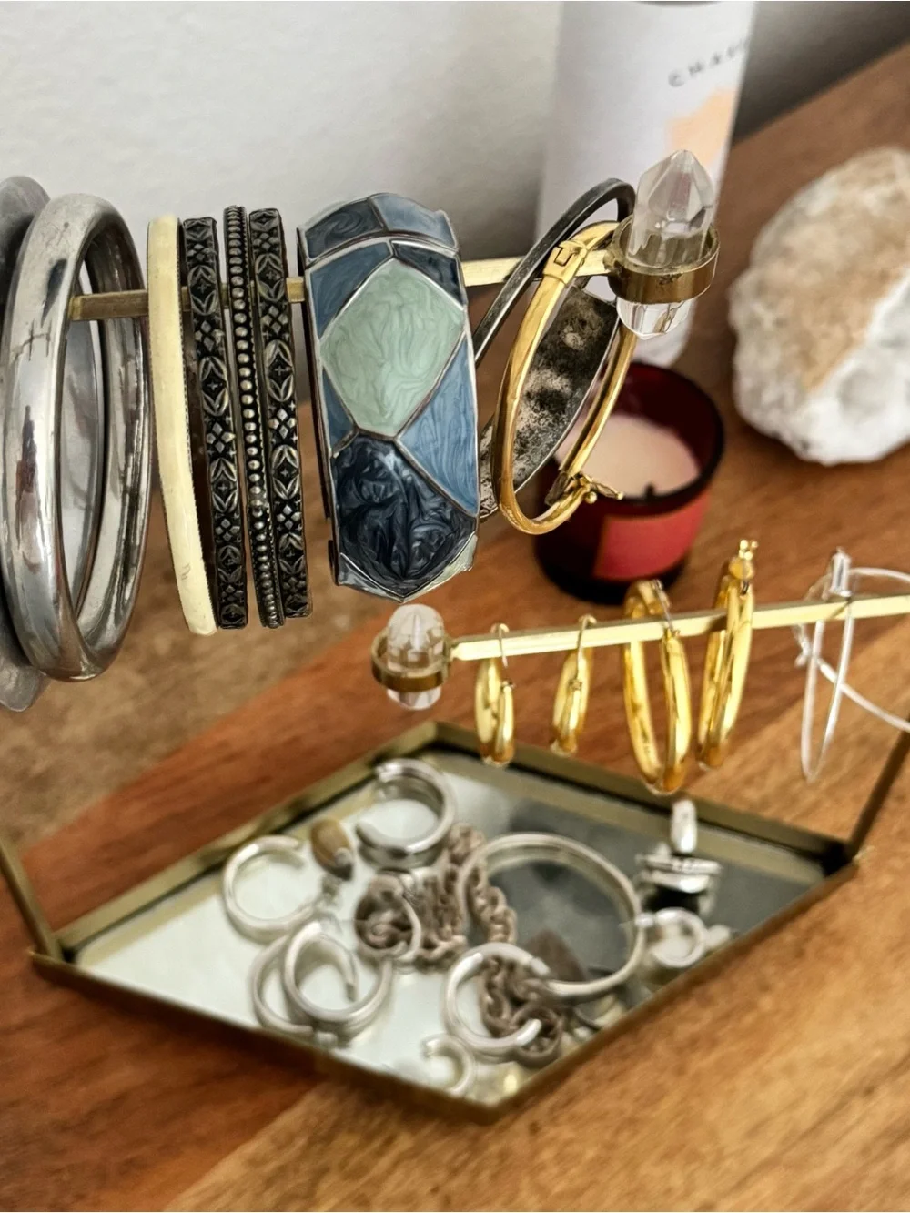 Urban Outfitters Crystal Gold Jewelry Holder